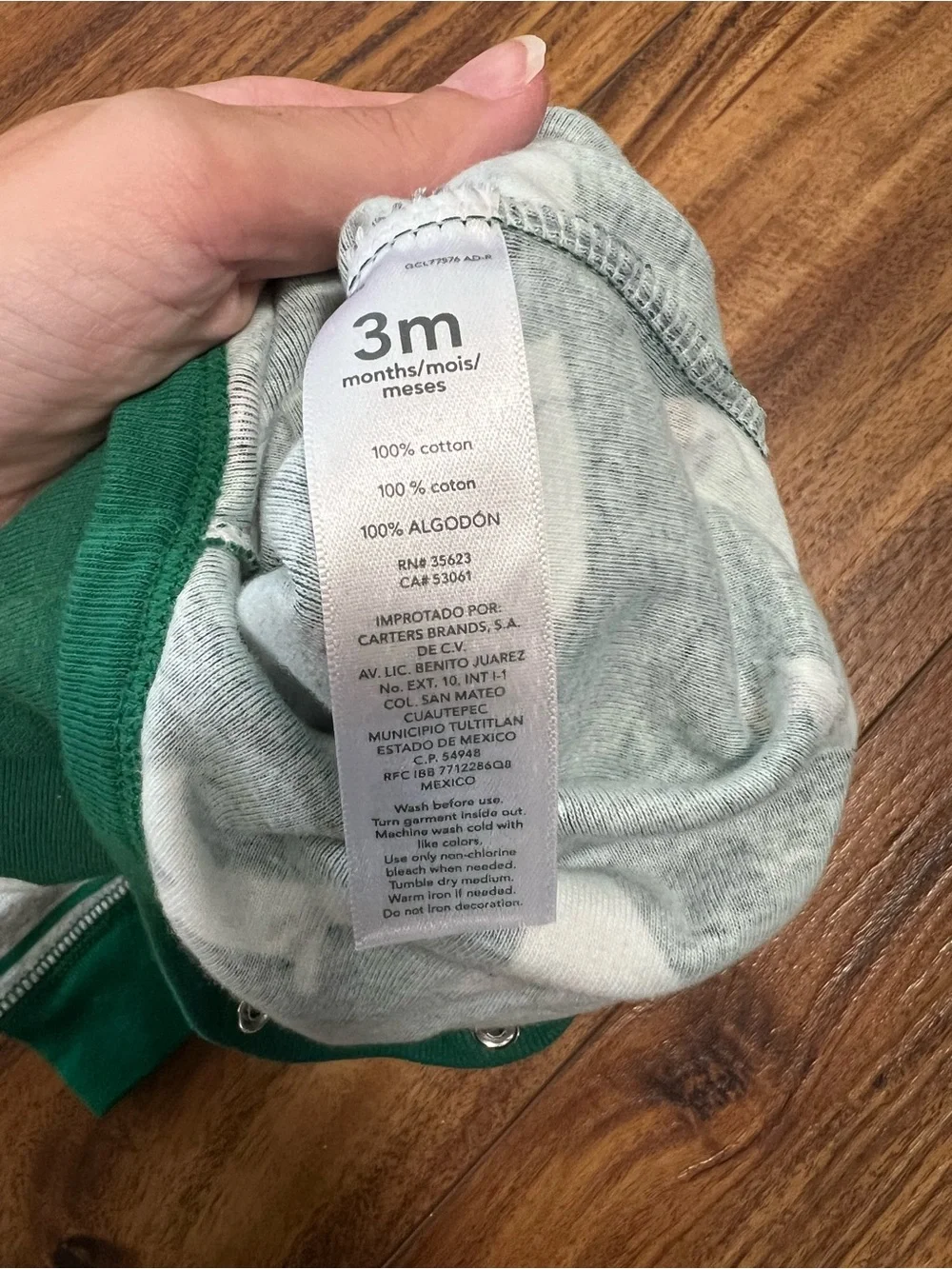 Carter’s 3M Onesie/Pant, Pjs, Outfit Bundle (5) - Winter, Green, White, Striped